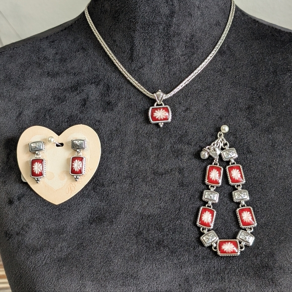 Brighton Water Lily (Red)  Retired, Necklace, Bracelet, Earrings, Brighton Tin